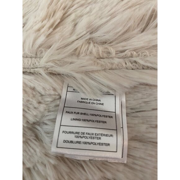 Cupcakes & Cashmere Faux Suede & Fur Beige Vest Asymmetrical Hem Medium - Picture 6 of 12